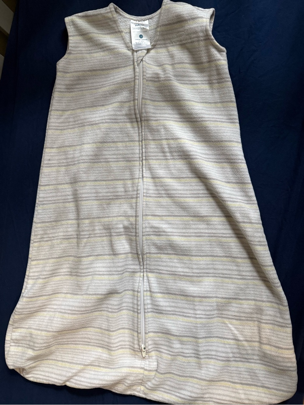 Halo Cream, Yellow & Light Gray Striped Sleep Sack